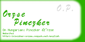 orzse pinczker business card